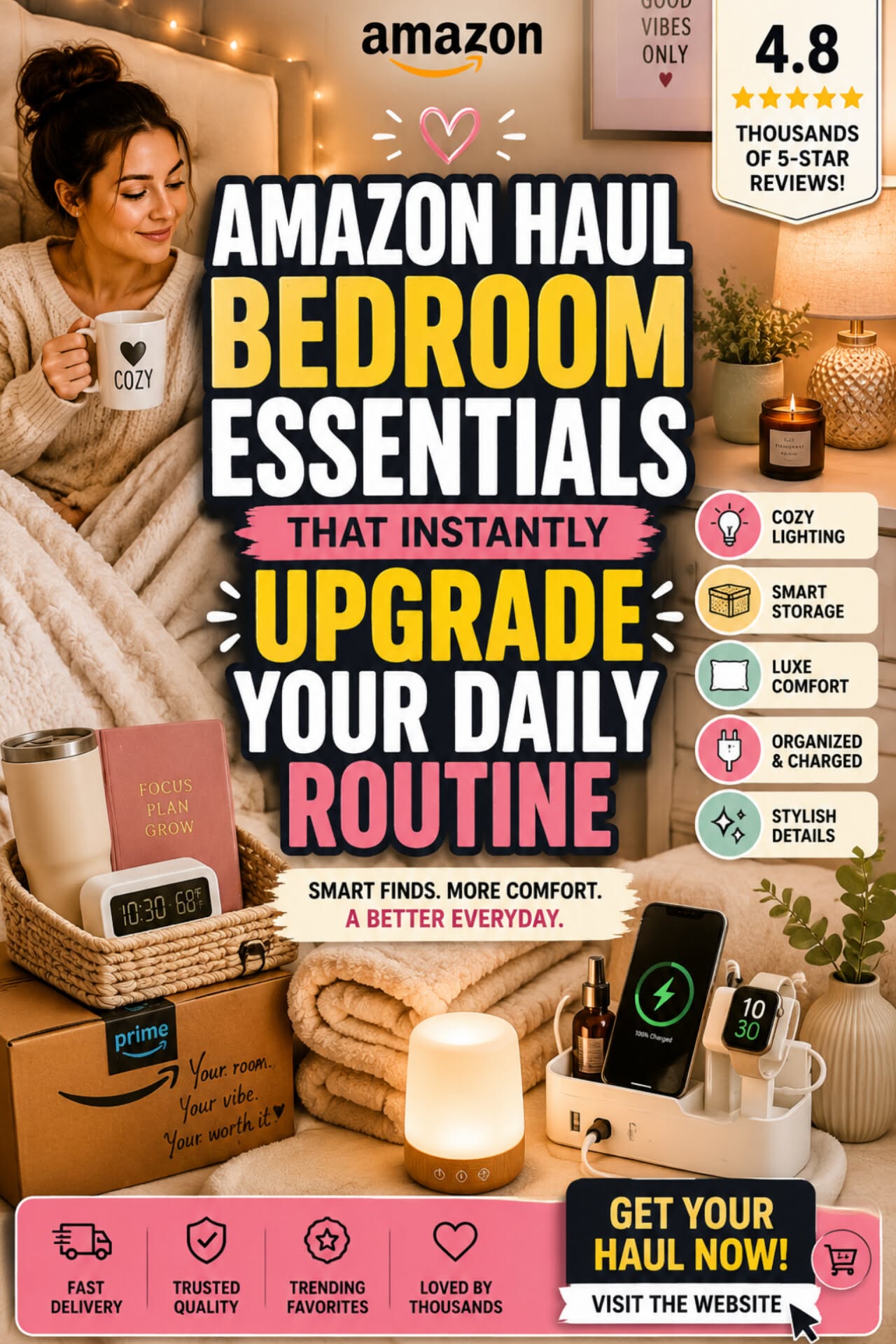 Trending Amazon Bedroom Finds Right Now  These best selling bedroom products help transform bedrooms into cleaner more functional spaces  Perfect for bedrooms apartments and small spaces  See why people are saving these best selling bedroom products  #AmazonBedroomFinds #BedroomFinds #BedroomOrganization